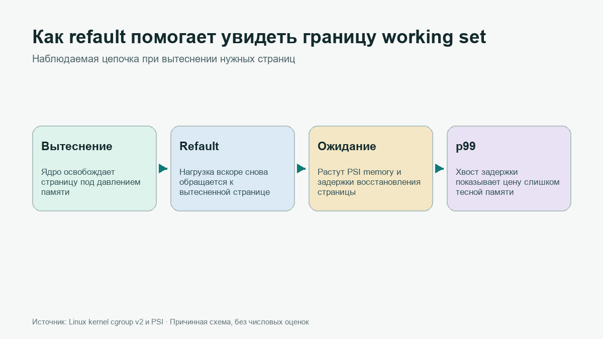 Working set: граница RAM по refault и p99